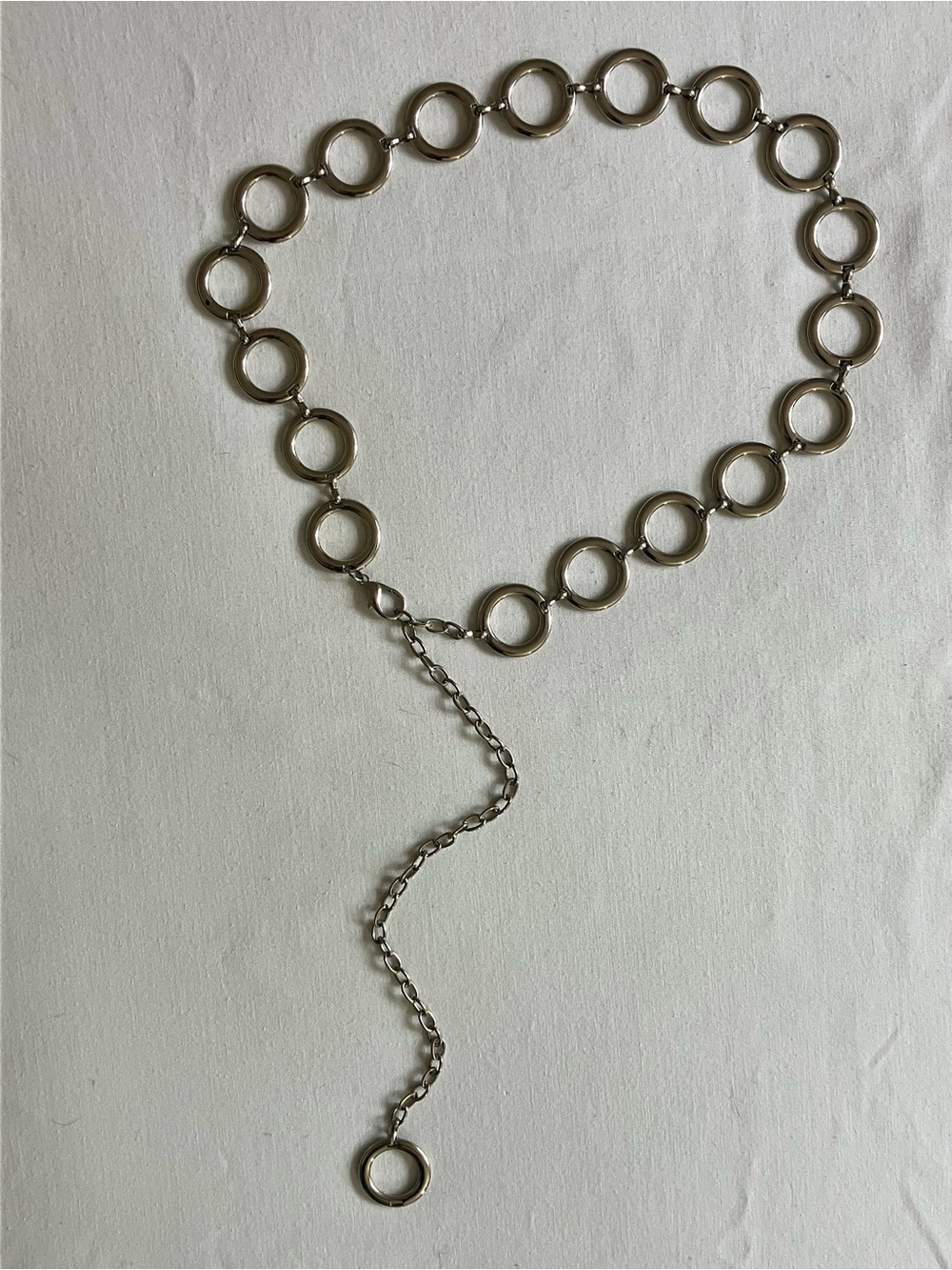 y2k silver body chain belt